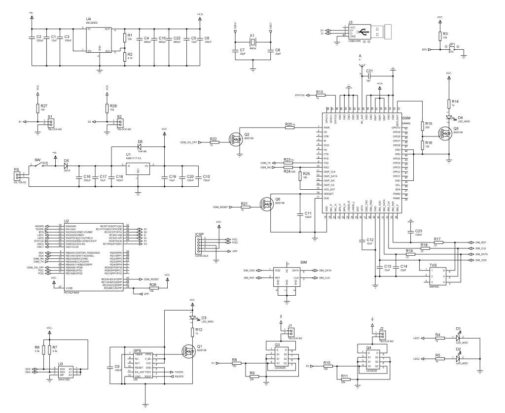 Gps Gsm Tracker Circuit Diagram
